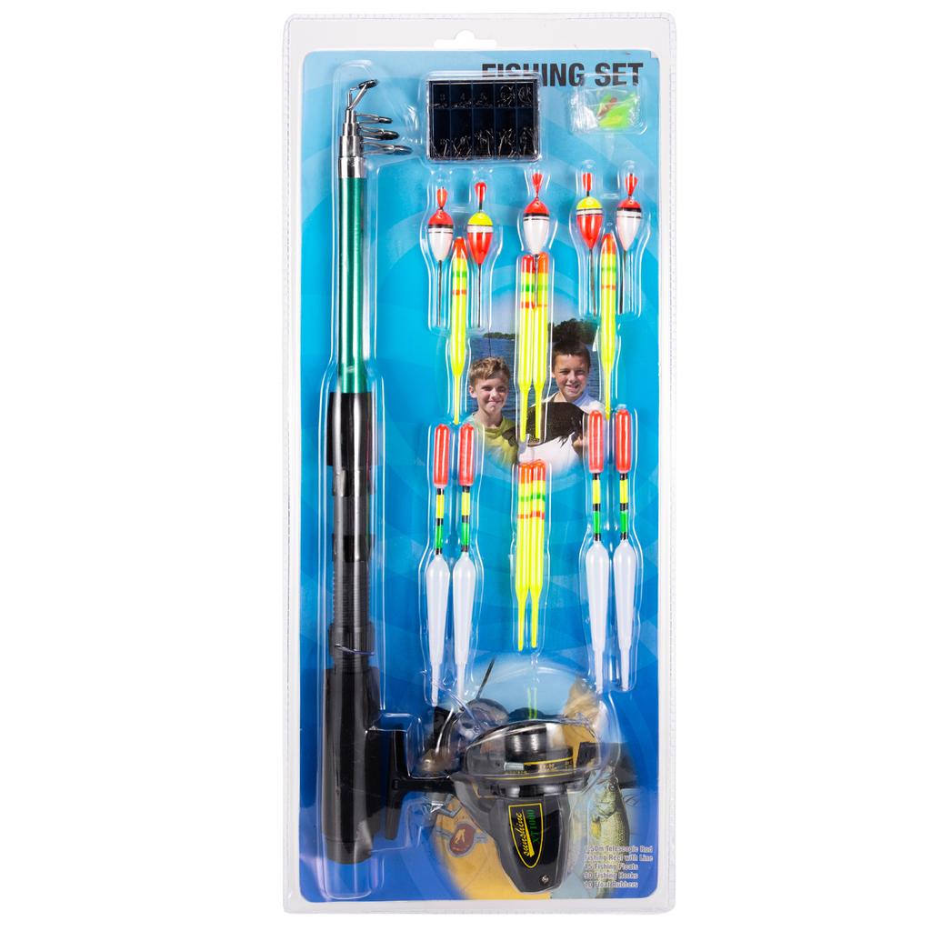 Fishing Rod and Reel Combo 127pcs Fishing Tackle Set Telescopic Fishing Rod Pole with Spinning Reel Floats Hooks