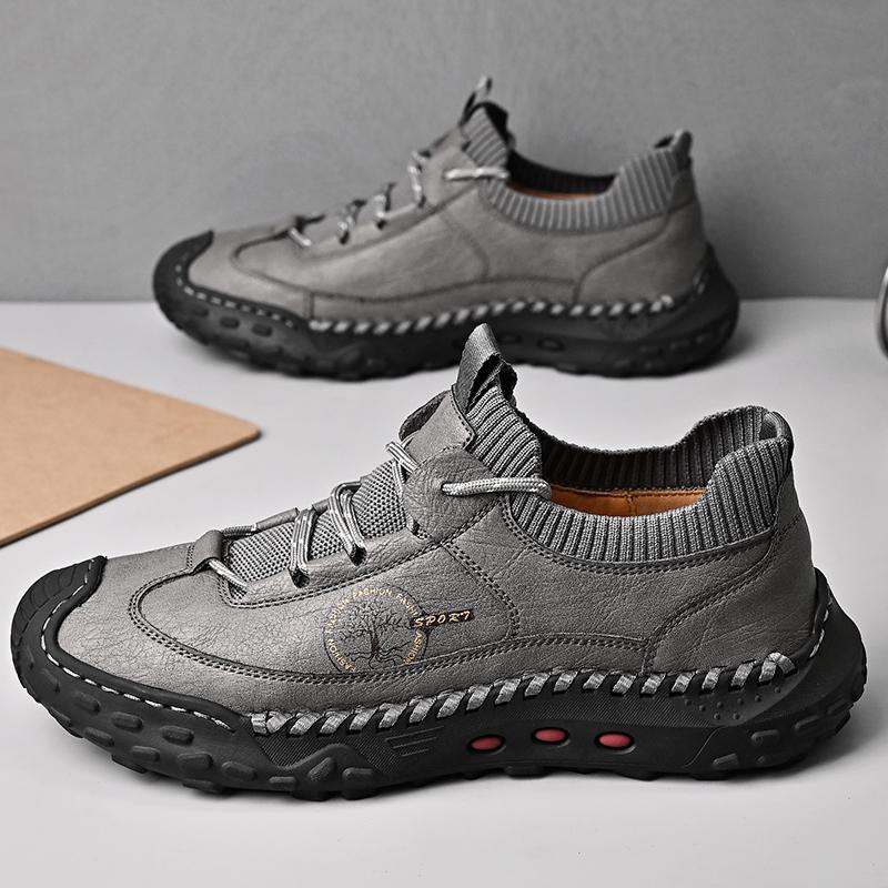 Genuine Leather Handmade Shoes Men Loafers Slip On Business Casual Shoes Classic Soft Leather Breathable Men Shoes Flat