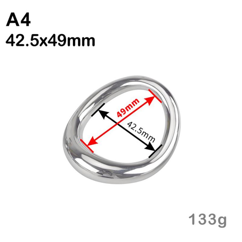 Stainless Steel Curved Locking Ring Heavy Duty Penis Bondage Cock Ring Metal Scrotum Stretcher Male Delayed Ejaculation Sex Toys