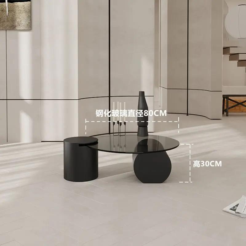 Minimalist Italian Coffee Table Living Room Decoration Designer Round Side Table Center Service Meubles Postmodern Furniture