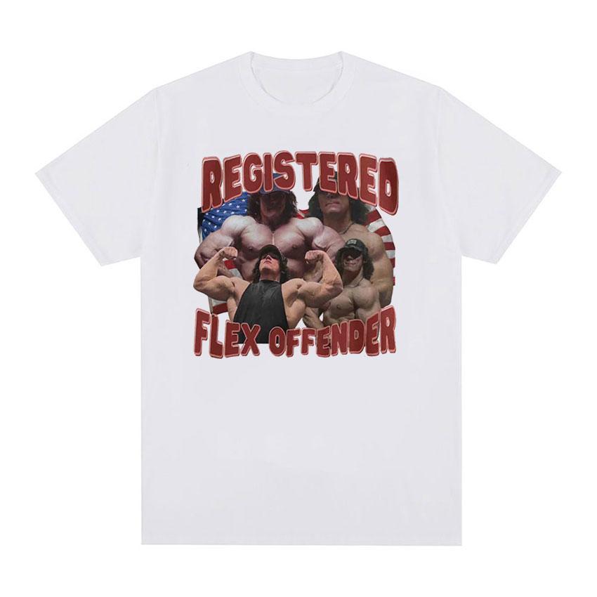 Registrierter Flex-Sünder Retro Grafik T-Shirt Sam Sulek Lustiger Fitnessstudio-Humor Kleidung T-Shirts Unisex O-Ausschnitt Baumwolle Übergroßes T-Shirt