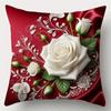 1/4Pc Valentine'S Day Throw Pillow Cover Rose Square Cushion Case 45X45Cm Printing Valentine'S Day Decoration Pillowcase