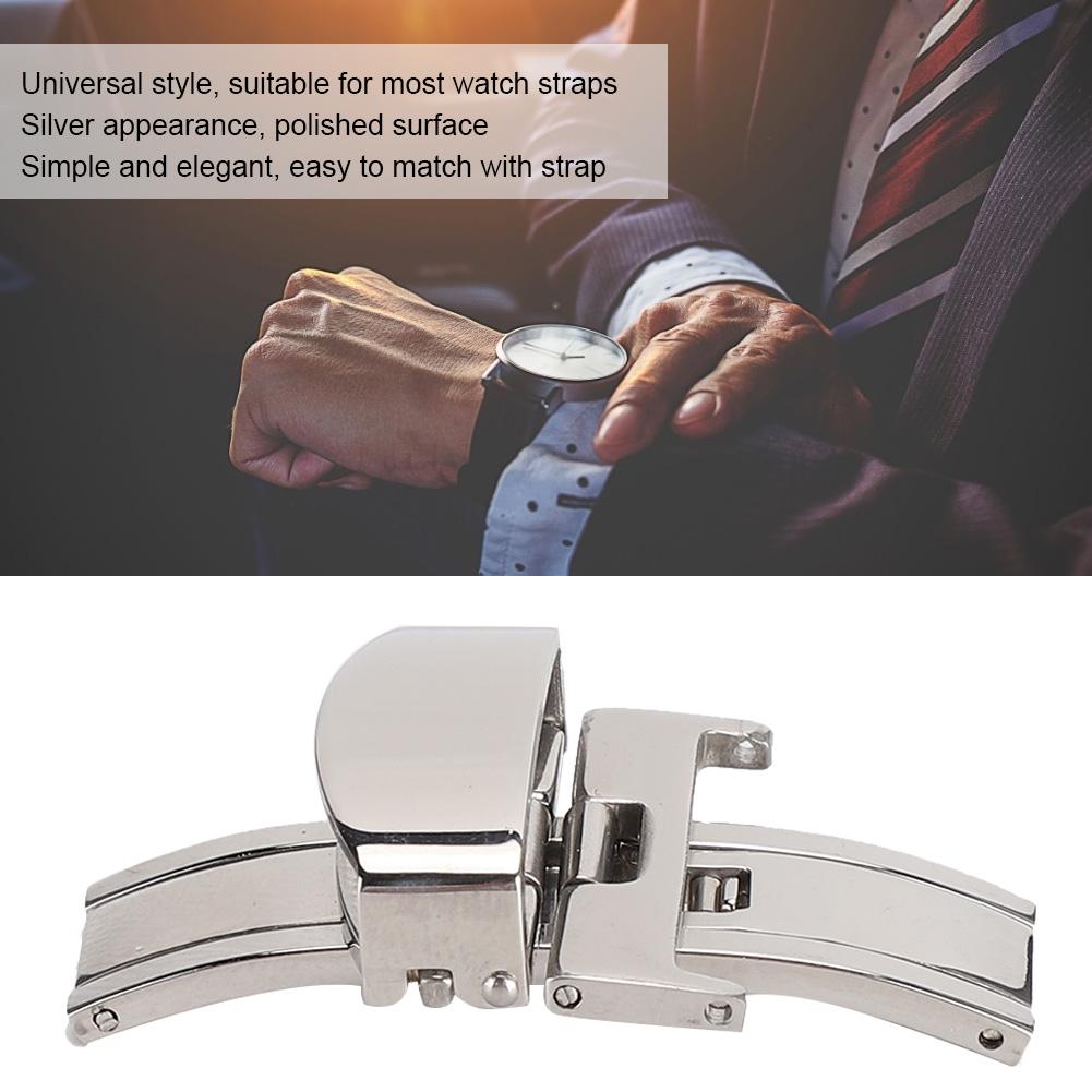 Stainless Steel Wear Resistant Watchband Buckle Watch Strap Clasp Replacement Accessory(14MM )