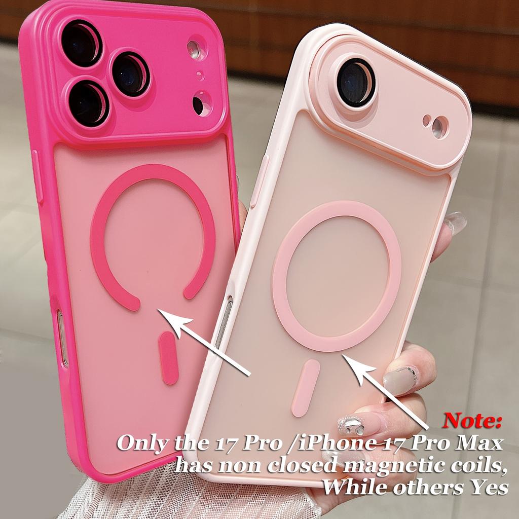 Magnetic Matte Translucent Case For iPhone 17 Air 16 16e 15 14 Plus 13 12 11 Pro Max Phone Magsafe Wireless Charger Hard Cover