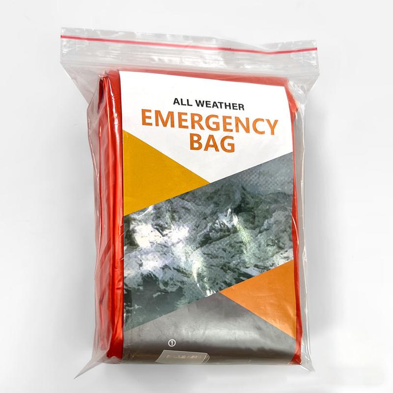 

Портативный водонепроницаемый аварийный спальный мешок для выживания, снаряжение для кемпинга на открытом воздухе, термомешок, комплект первой помощи и спасения, майларовое одеяло