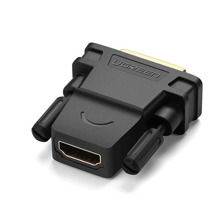 Ugreen HDMI Female to DVI 24+1 Male Adapter, FHD 60Hz, Black (Model 20124)