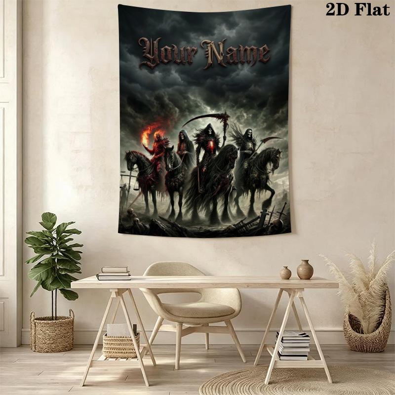 Name Custom Reaper Wall Tapestry Aesthetic Wall Hanging Printed Fabric Blanket Decorative Tapestries for Bedroom Living Room Home Decor