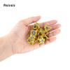7 Pcs Yellow Blue Metal Dice Hollow Metal Polyhedral Dice Set Suitable for Role-Playing RPG    Board Game Card Game