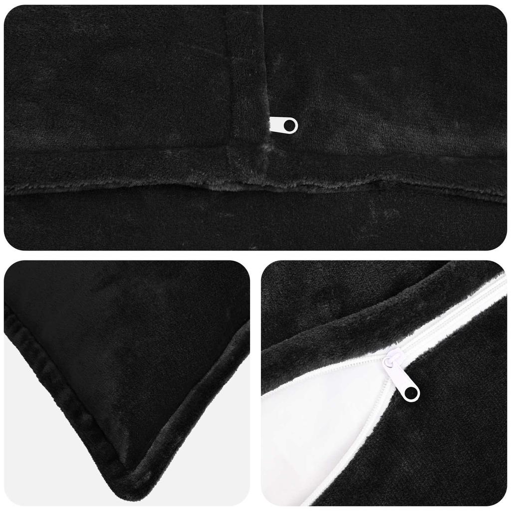 Cushion Cover 12 pcs HOUTEN Black 50 x 50 cm Flannel