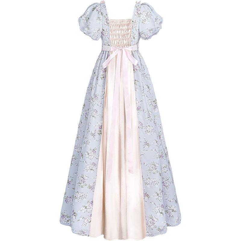 Medieval Victorian Elegant Gown Ball Dress Women High Waisted Tea Party Dress Stage Performance Halloween Carnival Costume