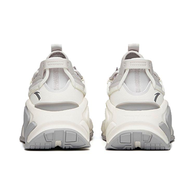 Anta AT91 Synthetic Leather Non-Slip Wear-Resistant Breathable Lightweight Low-Top Dad Shoes Women Sneakers Gray White 122148850-1