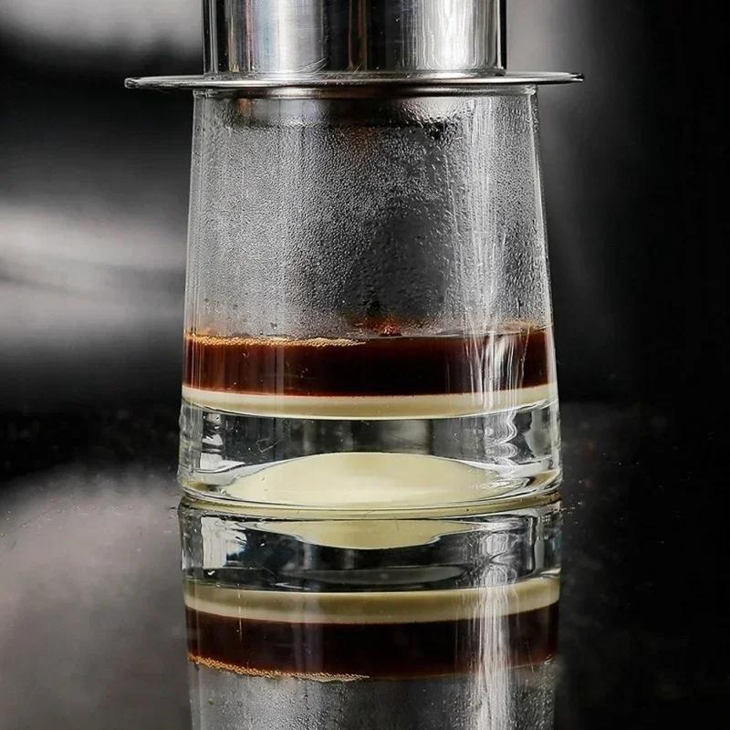 Portable Coffee Drip Strainer Kitchen Tools Stainless Steel Coffee Filter Infuse Cup Vietnamese Coffee Dripper Maker Pot