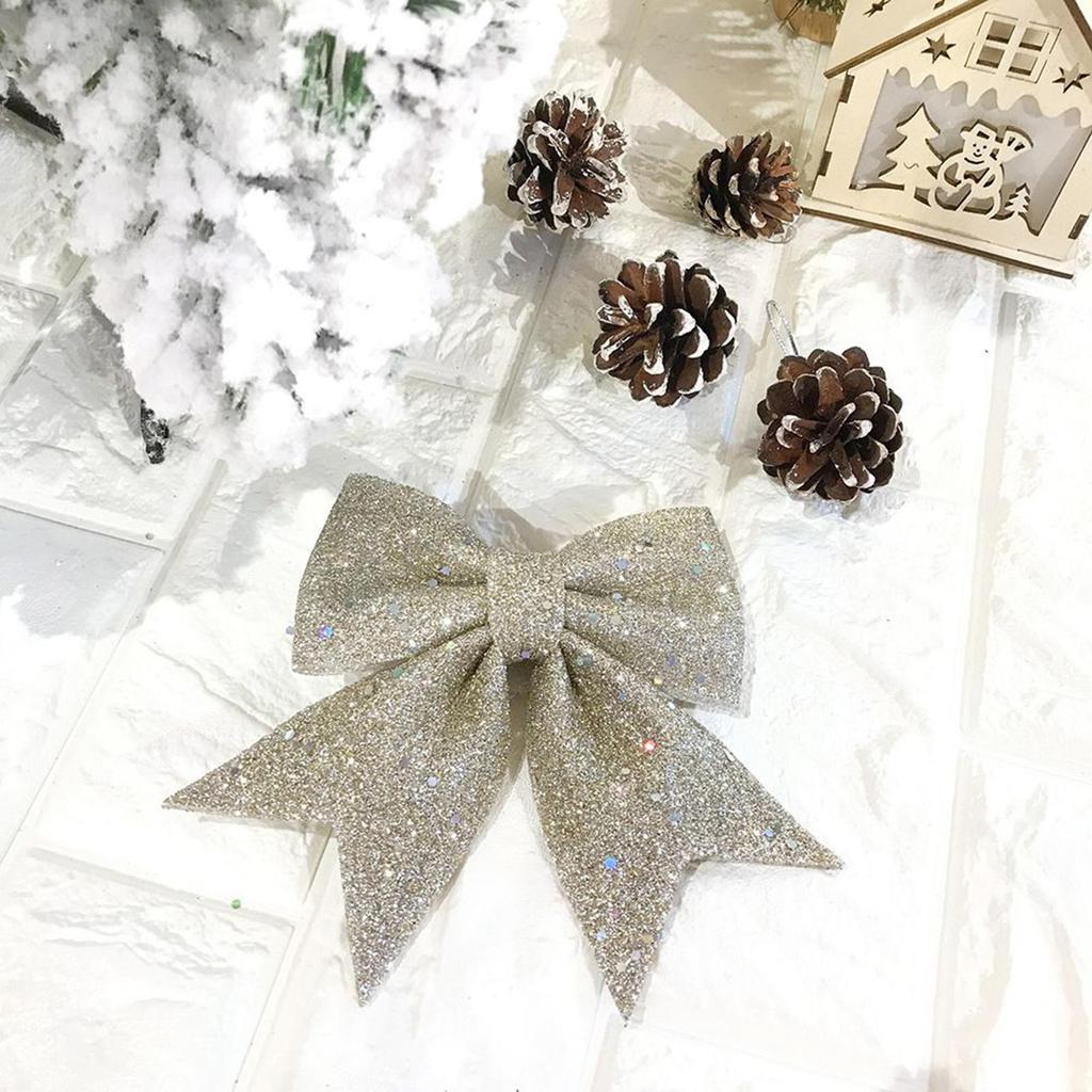 Bows For Christmas Tree 2 Piece Sparkly Tie Holiday Ribbon Bow Tree Topper For Home Outdoor Farmhouse Wall Indoor Crafts