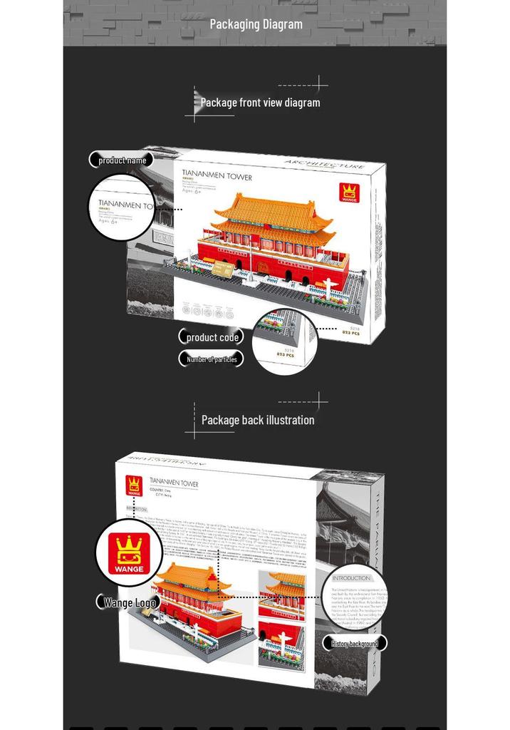 Tiananmen Model Building Blocks DIY Toy Gift