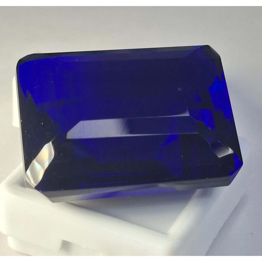 Emerald Cut Natural Blue Tanzanite 90-92 Ct Fabulous Certified Loose Gemstone