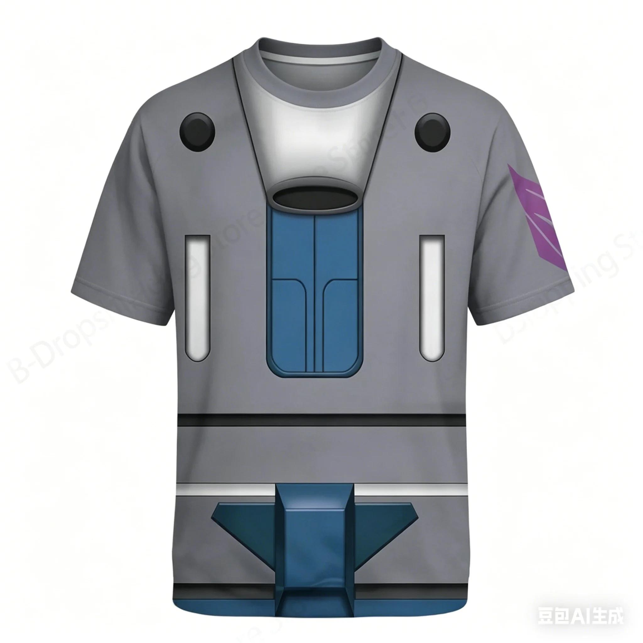 

2026 Hot Sale Funny Robot Graphic T Shirt for Men 3D Anime Printed Short Sleeve Summer New Kids T-shirt Harajuku Style Tops XXS