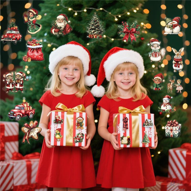 50Pcs/Set Retro ChristmasPET Stickers Waterproof DIY Fashion Doodle Decals Stickers