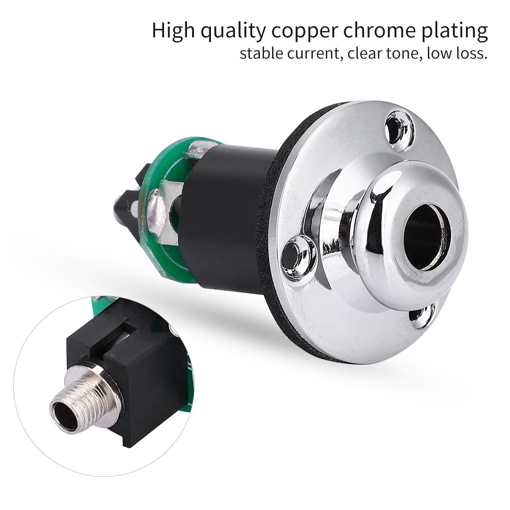 1 4 (6.35mm) Output 2.5mm Input Endpin Jack for Acoustic Guitar Built in Rod Piezo Pickup