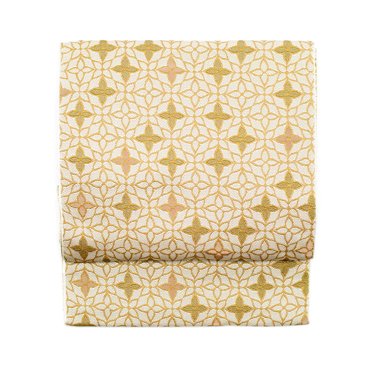 

[Tayutafu] Nagoya Obi (Japanese sash), Made in Japan, Women s, Matsuba-style finish, 271-641, Free Size, Floral pattern, Cream.