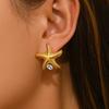 Y2K Gold Color Mini Stud Earrings Cute Heart Star Moon Flower Pearl CZ Dainty Earrings For Women Daily & Casual Wear All Season