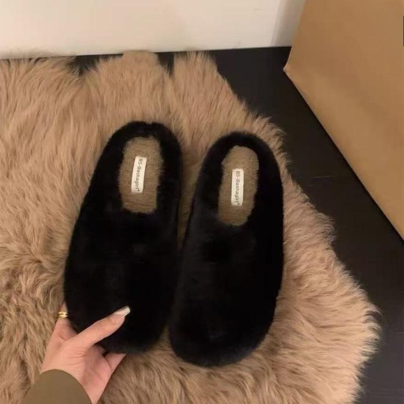 High-top Women's Shoes, New Style, Padded Head Cover, Half Flip-flop, Cotton Shoes