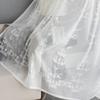 1 Stück bestickter weißer Tüllvorhang, beliebtes elegantes europäisches Design, Nuan-Serie