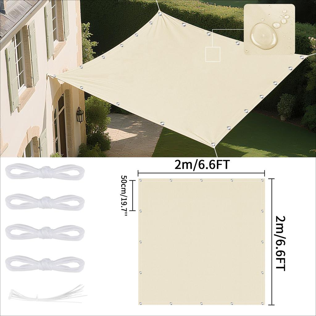 Waterproof Shade Sail with Grommets Tent Tarp Cover Sunshade Cloth Awning Canopy for Outdoor Garden Patio Camping Hiking Shelter