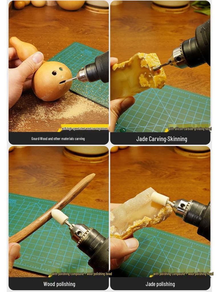 High-Power Handheld Electric Grinder: Wood Carving, Jade Polishing, and Small Drill Tool