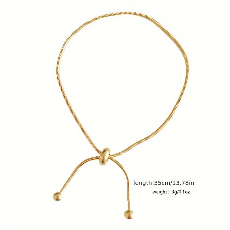 Adjustable Sliding Bracelet with Smooth Bead Charm Adjustable Length Chain Bracelet for Women and Men Lightweight Jewelry Accessory