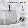 XXL Stainless Steel Cat Litter Box with High Sides, Metal Scoop, 70 x 50 x 30 cm
