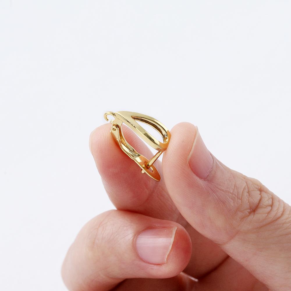 4PCS 14x20MM Hole 1.6MM 14K 18K Gold Color Brass Ear Hook With Pins Earring Clasp DIY Jewelry Making Findings Accessories