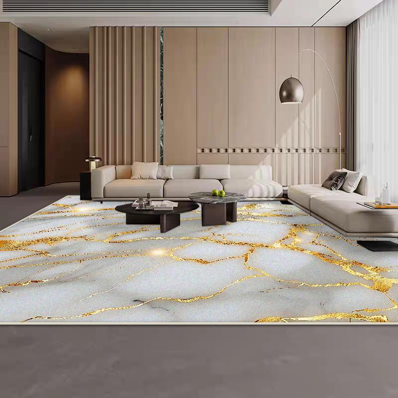 Marble Style Large Size Luxury Carpet Living Room Soft Antiskid Room Decoration Home Mats Easy Cleaning Dining Room Area Rug