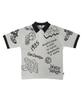 BEN DAVIS White Label Scribble Knit Polo Black