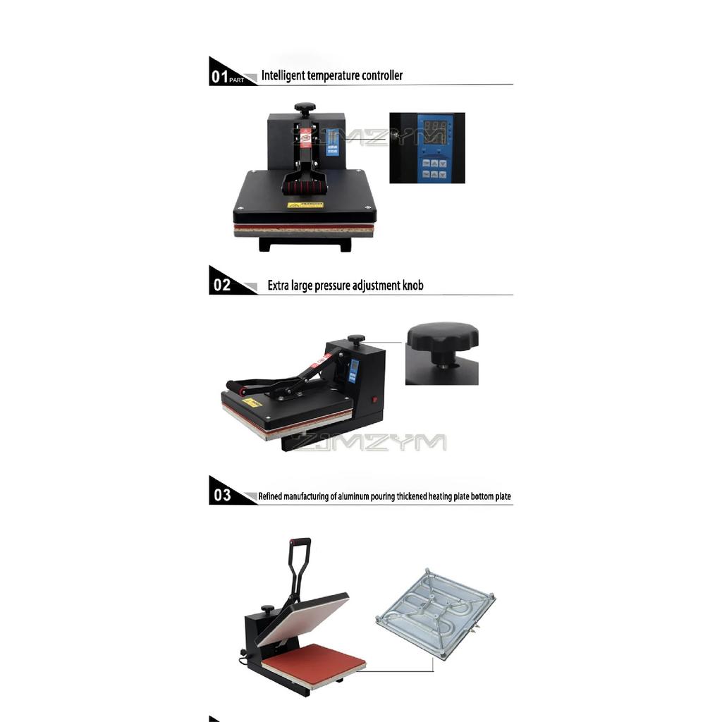 38*38CM T-Shirt Heat Press Machine High Pressure Sublimation Heat Transfer Flat Plate Pressing For Case Puzzle Photo 220V/110V