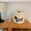 Cotton Rope Storage Basket With Lid Desk Living Room Kids Toys Remote Controllers Stationery Small Items Dog Shape Organizer