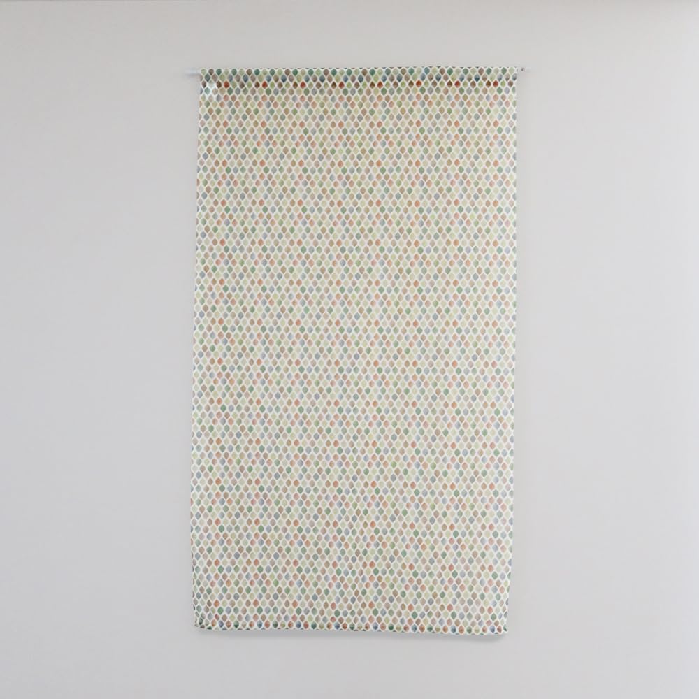 

Noren width x 150cm Partition Scandinavian Made in Japan Washable Stylish Lace Transparent Modern [Colorful Leaf] P147-150 (85cm length) бежевий