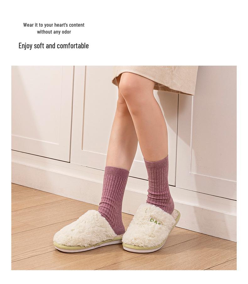 2026 Women's & Men's Non-Slip Warm Plush Closed-Toe Cotton Slippers for Autumn/Winter Indoor Use