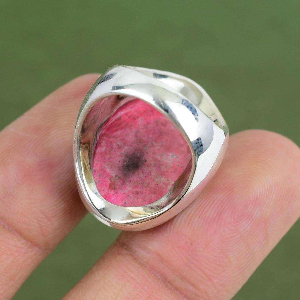 Thulite Ring 925 Sterling Silver Ring Handmade Gemstone Ring Natural Thulite Jewelry Unique Design Ring Wedding Gifts Available In Ring Size