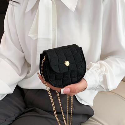New Korean Air Cushion Lipstick Bag Plush Chain Shoulder Crossbody Small Bag Ins Fashion Mini Bags for Women Cute Coin Purse