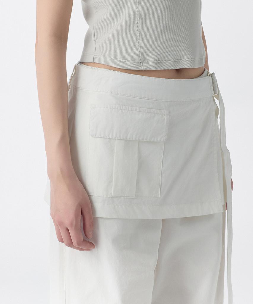 MUSINSA STANDARD WOMAN Women'S Wrap Skirt Parachute Pants [White]