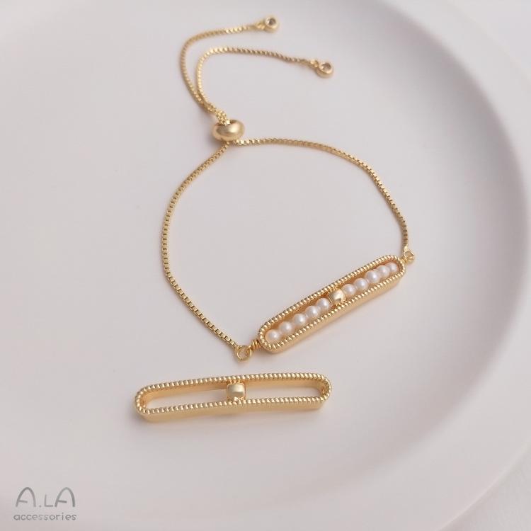 14K Gold-Filled Crystal Pearl Bracelet Beading Kit with Curved Tube Components, DIY Jewelry Crafting Accessories