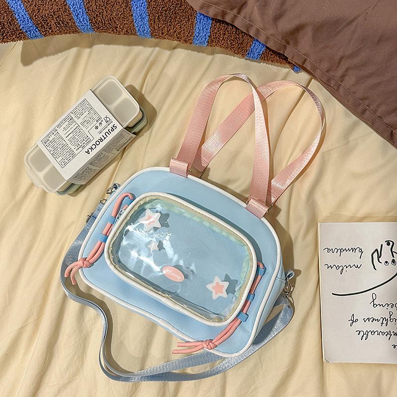 Cute Japanese Mori Girl Anime Multifunctional Backpack with Cookie Button and Crossbody Option