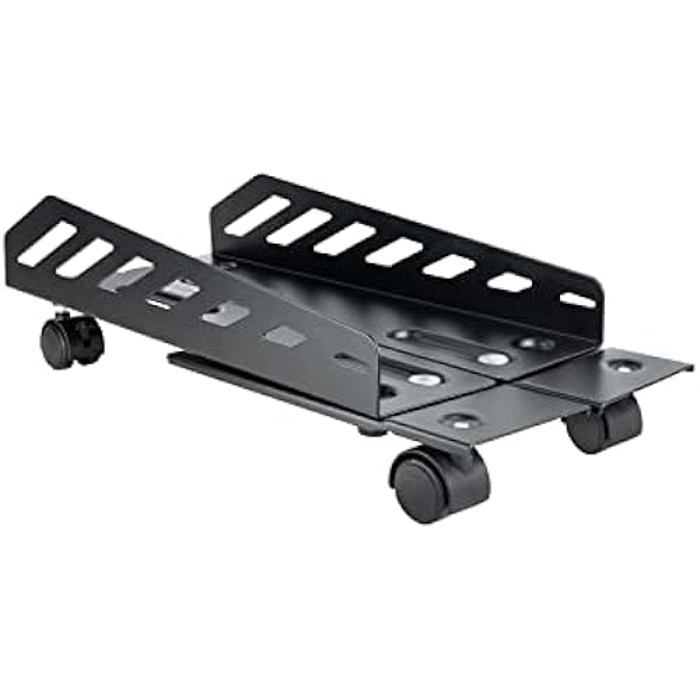 TOOQ UMCS0024-B - Support De Sol Avec Roulettes Pour Unité Centrale, Métal, Noir