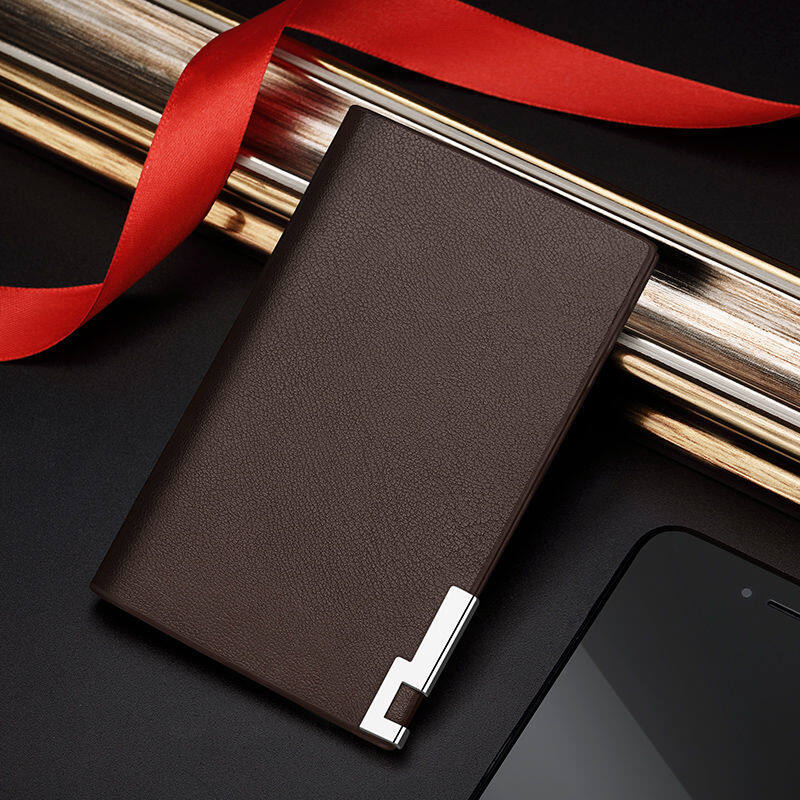 Simplicidade moda cartões de couro real carteiras homens fino titular do cartão de crédito fino id vip titular do cartão terno negócios dos homens acessórios
