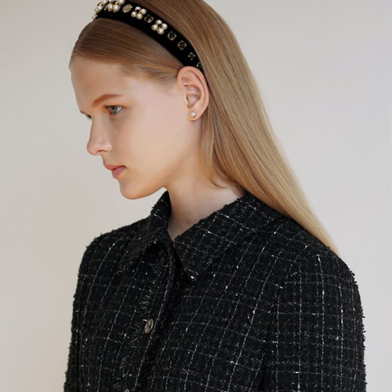 LUDE Princess Velvet Pearl Hairband _ 3color