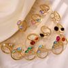 CARLIDANA Delicate Round Zirconia Stainless Steel Gold Color Adjustable Fashion Open Ring High Quality Chic Women Jewelry