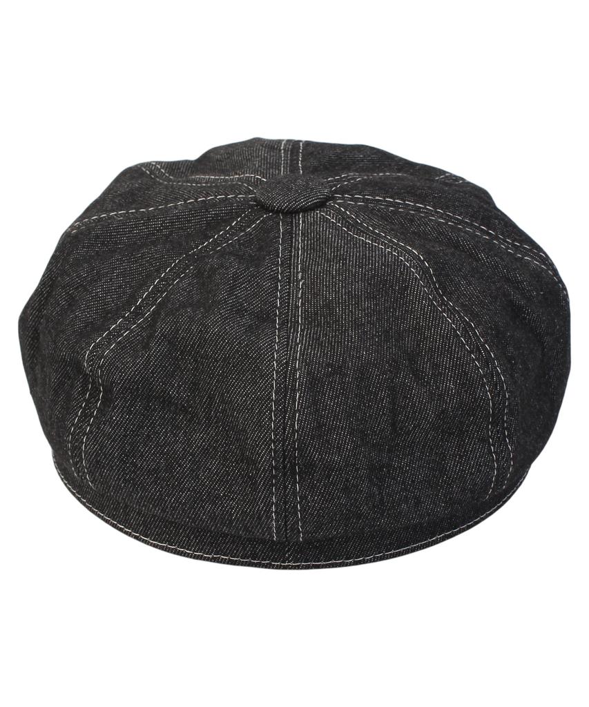 Yunibeosyeolkemiseuteuli Black Denim Logo Newsboy Cap