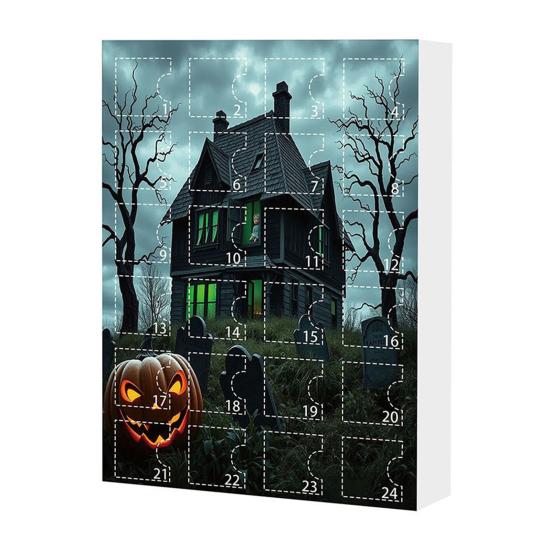 Halloweenský adventní kalendář 24 dní odpočítávání do Halloweenu Dekorace 24 ks Strašidelné panenky Sběratelské figurky Dárky pro děti, teenagery, dospělé