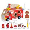 Montessori Wooden Toys Children Fire Station Police Station Simulation Toy Pretend Play Tools Construction Toy Motor Skills Kids