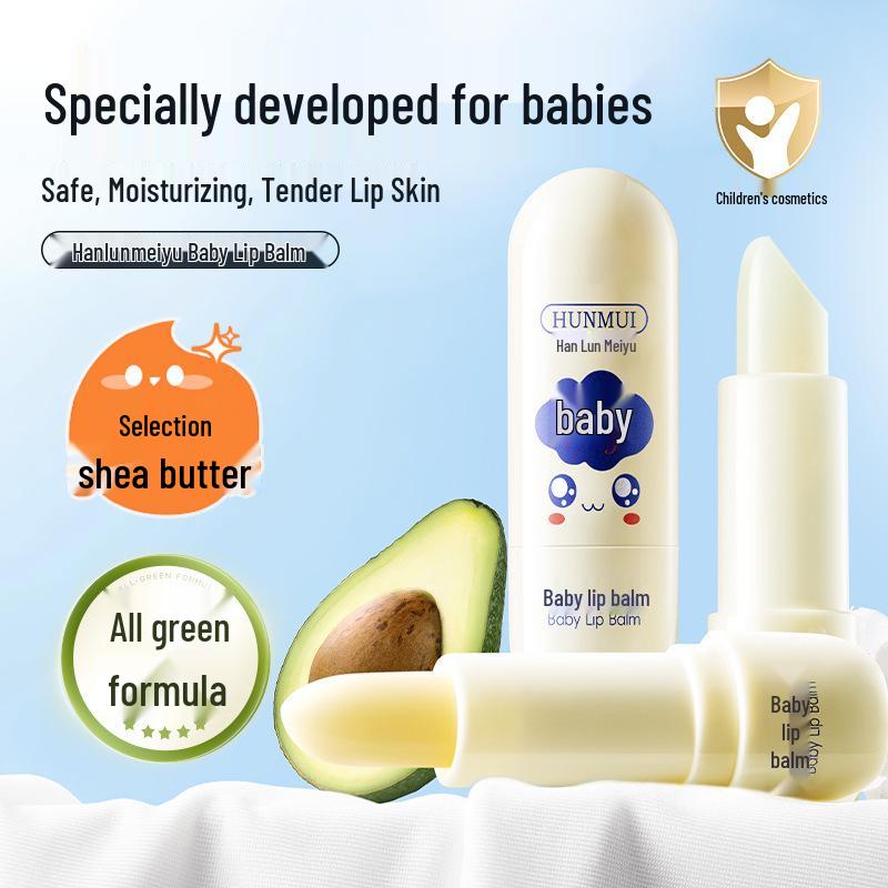 Han Lun Mei Yu - Baby Lip Balm: Moisturizing & Nourishing Lip Cream to Fade Lip Lines Blue Smiley Baby Lip Balm